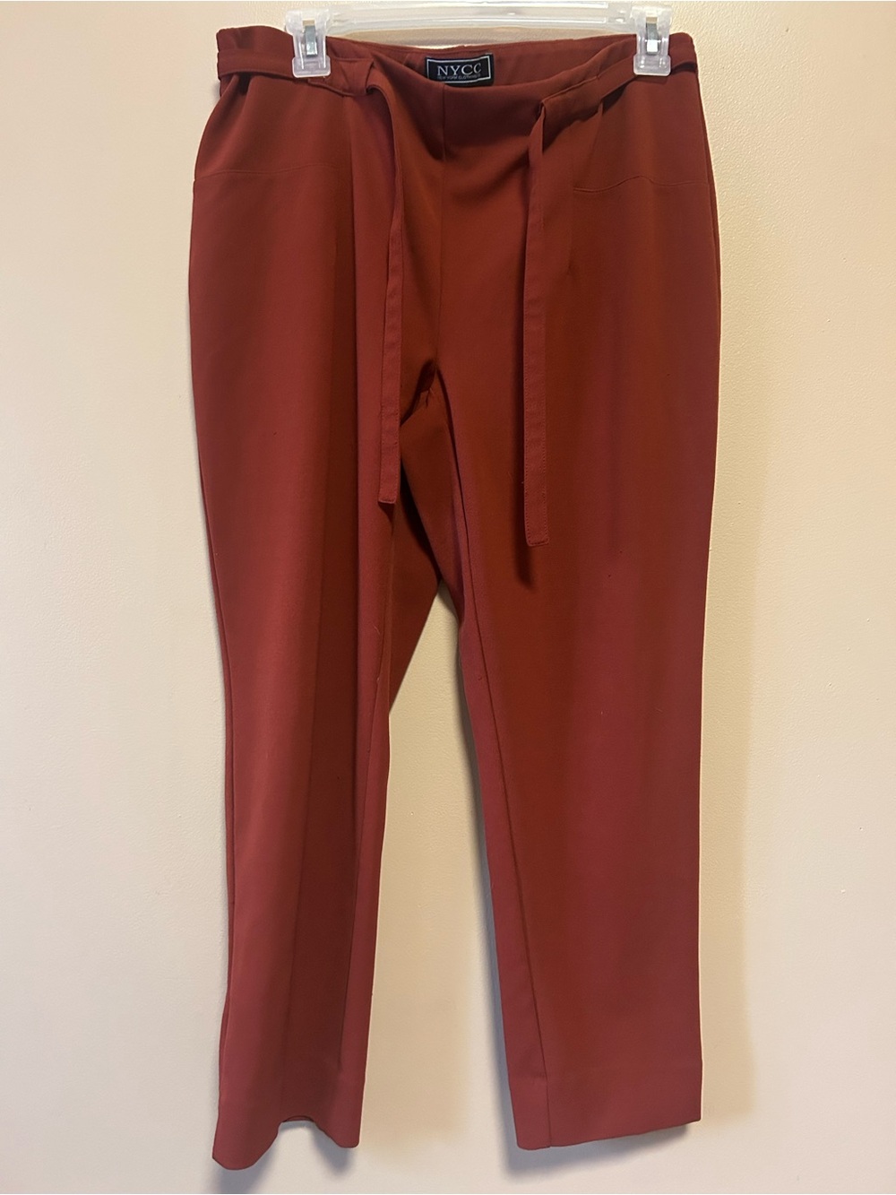 NYC Orange Ankle-Length high waisted trousers